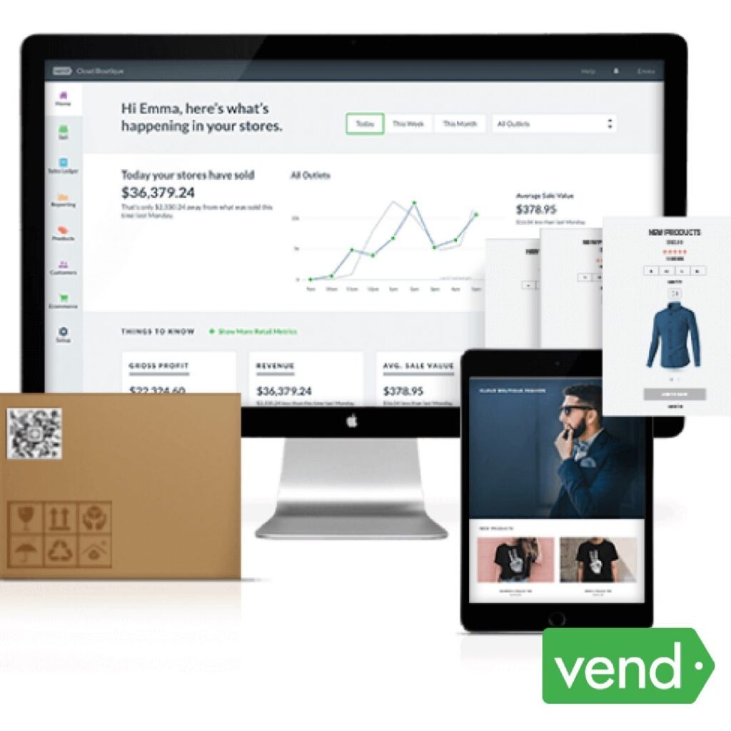 Vend Retail POS interface on PC and tablet ﻿﻿